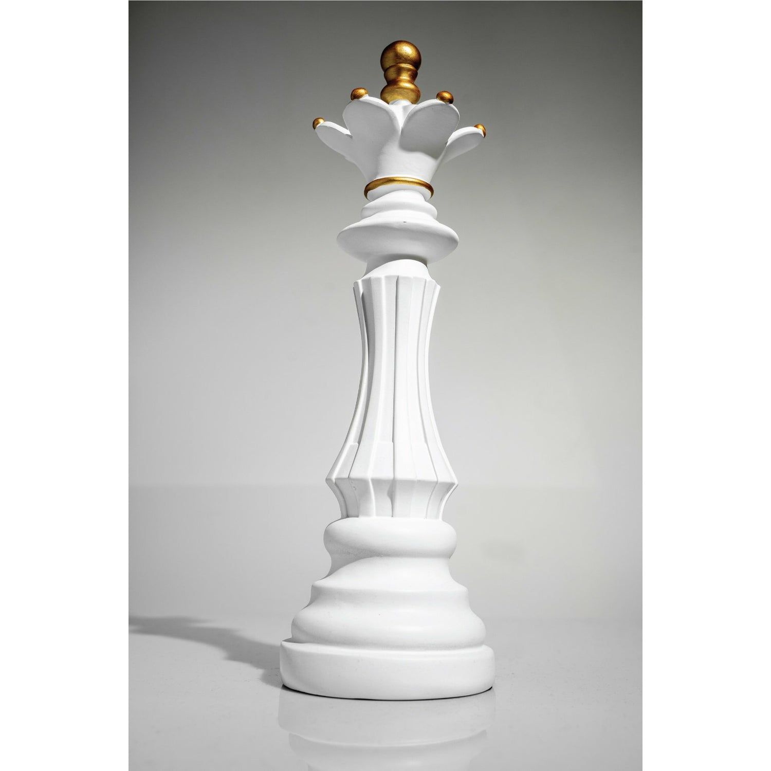 White & Gold Queen Chess Piece - Our White & Gold Chess Pieces are the perfect addition to any space. Made-to-order pieces are also available.